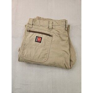 Wrangler Riggs Workwear Pants Mens 42x36 Beige Ripstop Cargo Utility Ranger Work